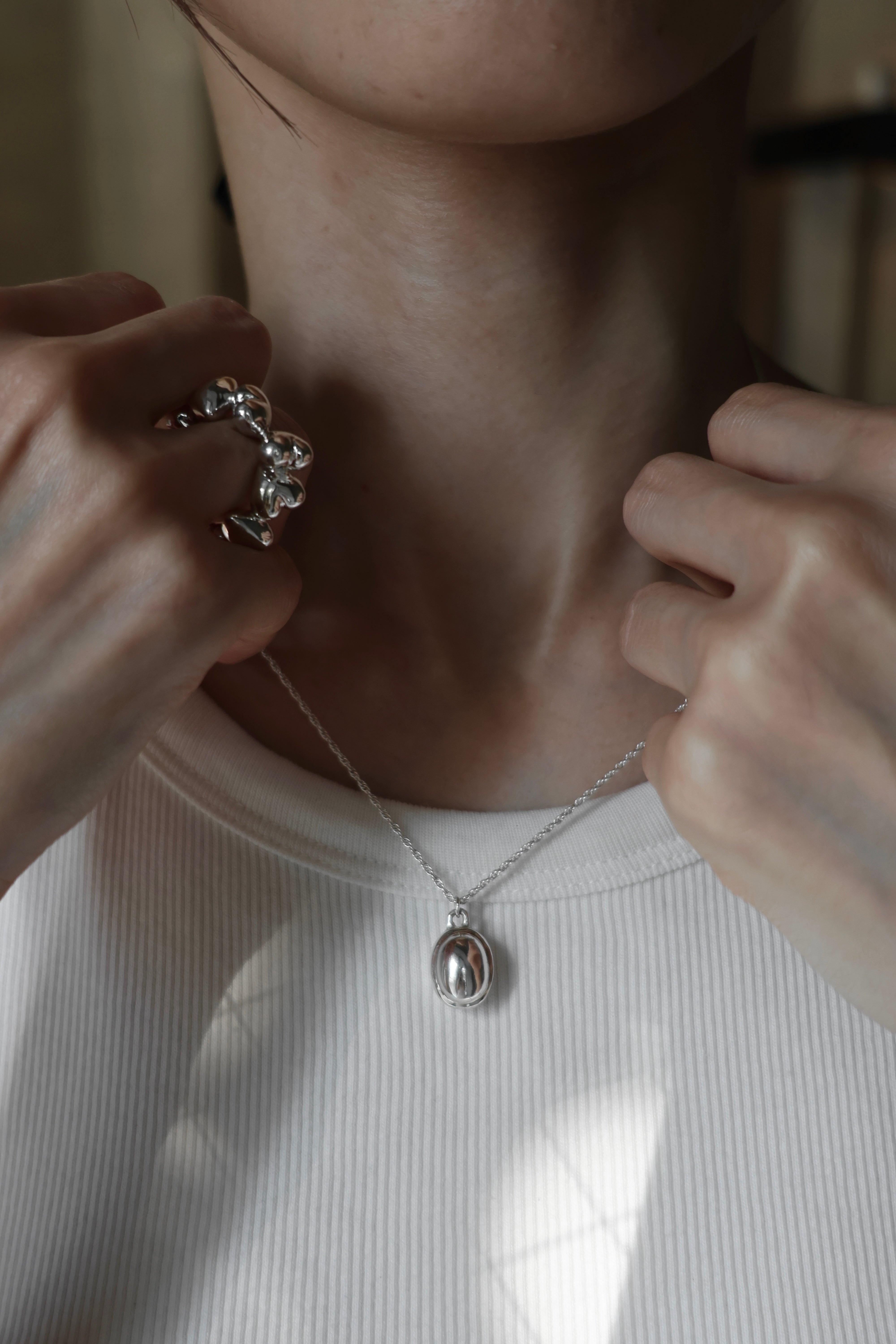 onyx necklace silver – GAGAN